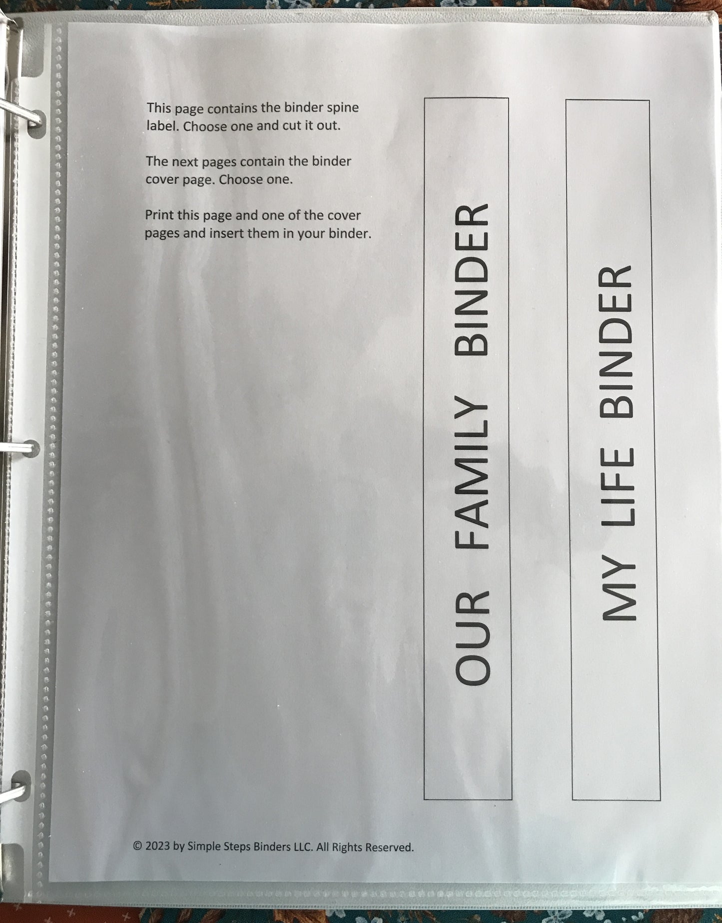 Guide to Creating a Family Binder (Physical Binder)