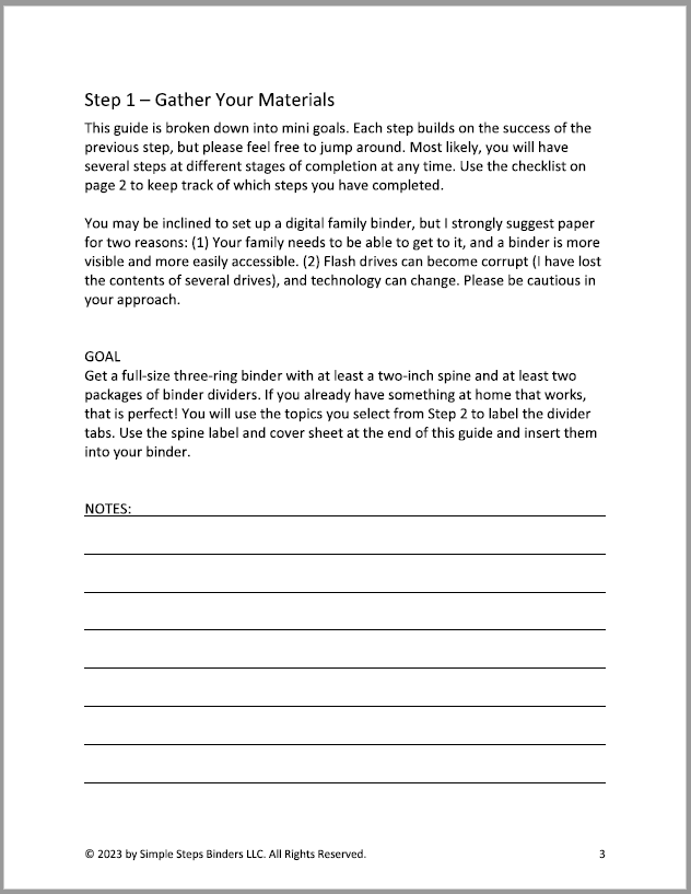 Guide to Creating a Family Binder (Digital Download)