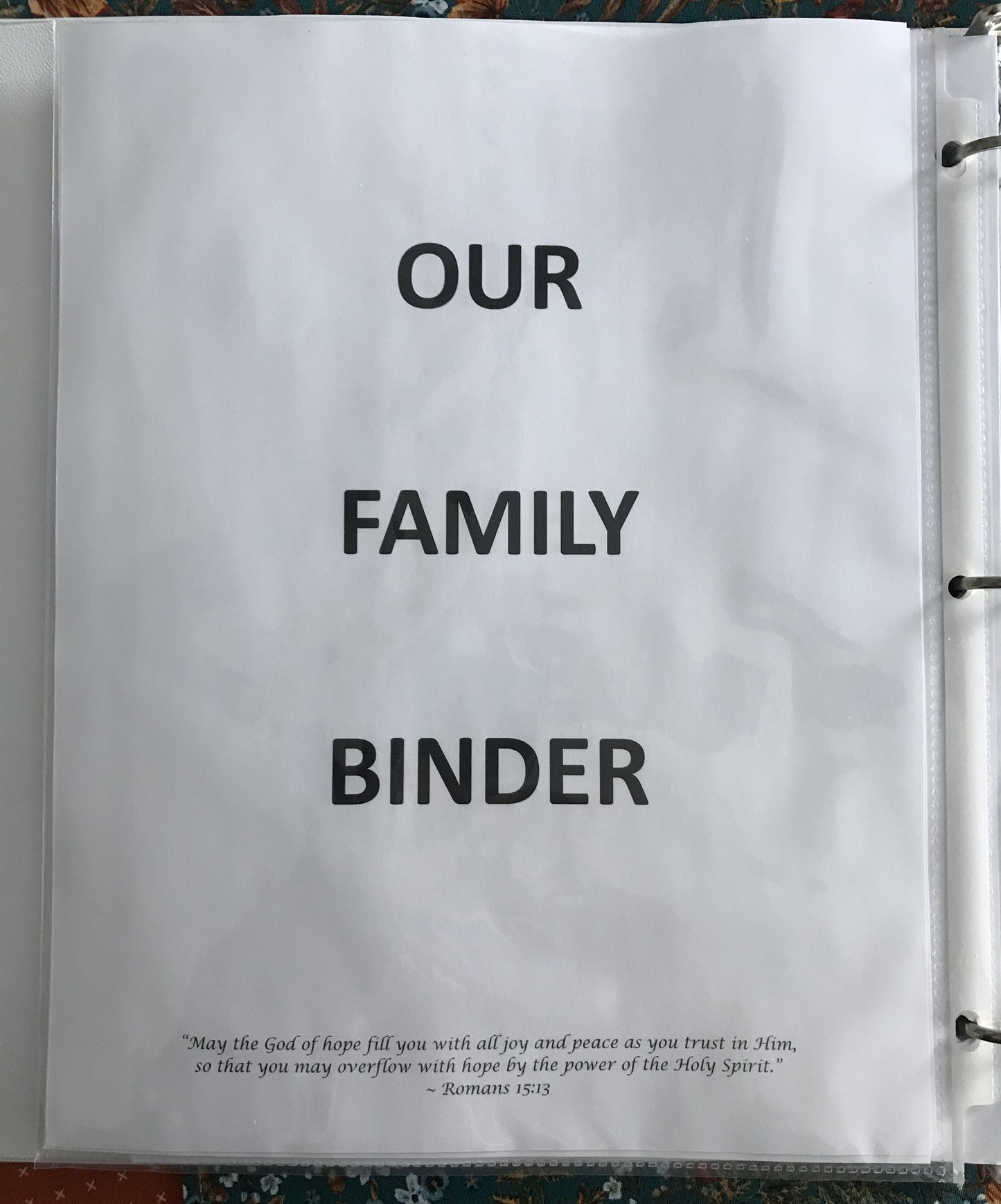 Guide to Creating a Family Binder (Physical Binder)